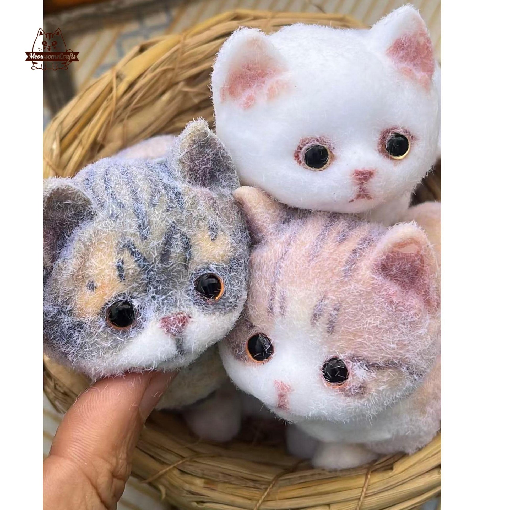 Handmade Furry Sitting Kitty Taba Squishy Squeezable Stress Relief Sensory Fidget Toys