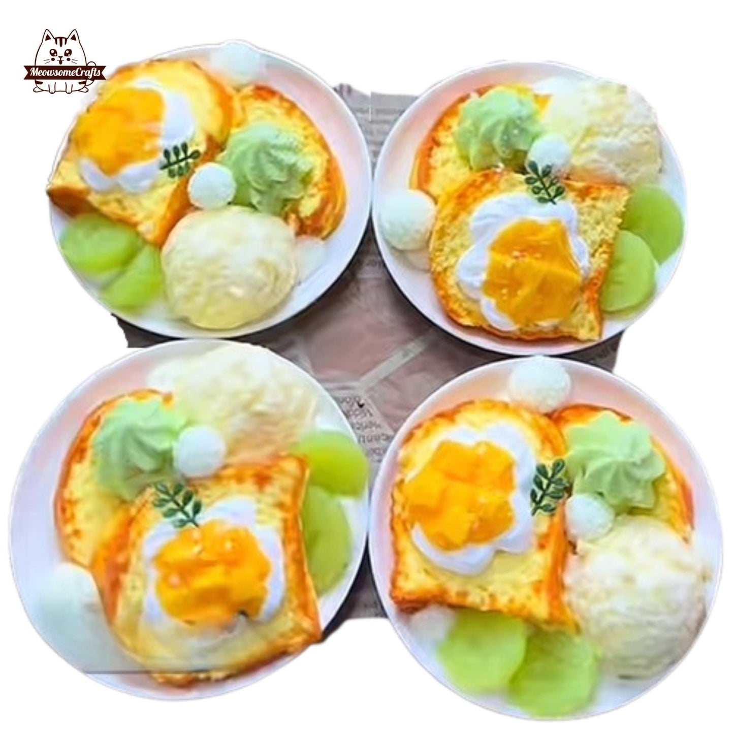 Handmade Realistic Grape Mango Toast Food Taba Squishy Stress Relief Desk Fake Food Toy Gift