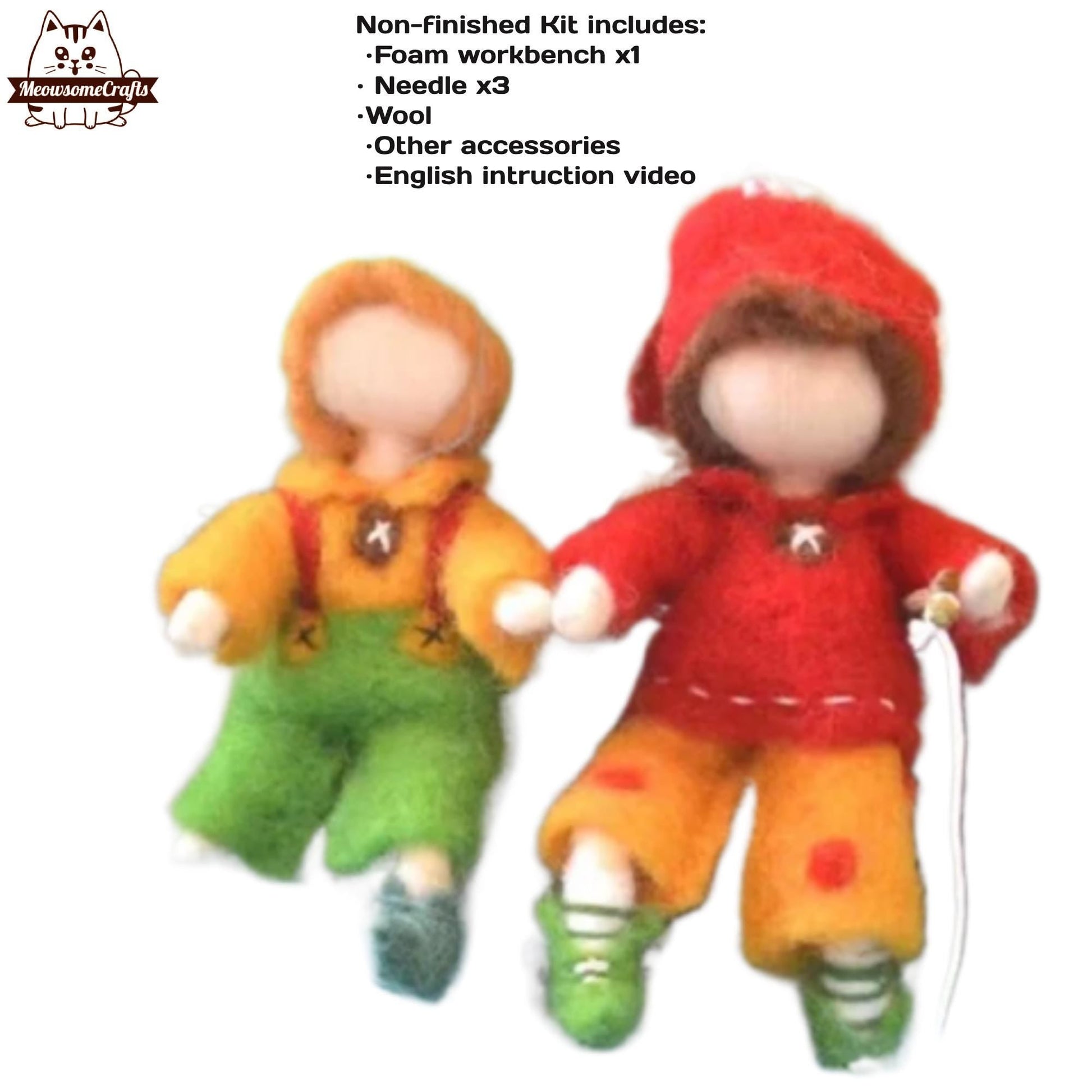 Needle Felting Kits | Spring Elf Kids | Beginner Kit Includes Wool & Tools - MeowsomeCrafts