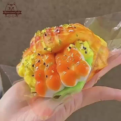 Cheese Shrimp Burger Taba Squishy Food Squeezable Anxiety Stress Relief Sensory Fidget Toys
