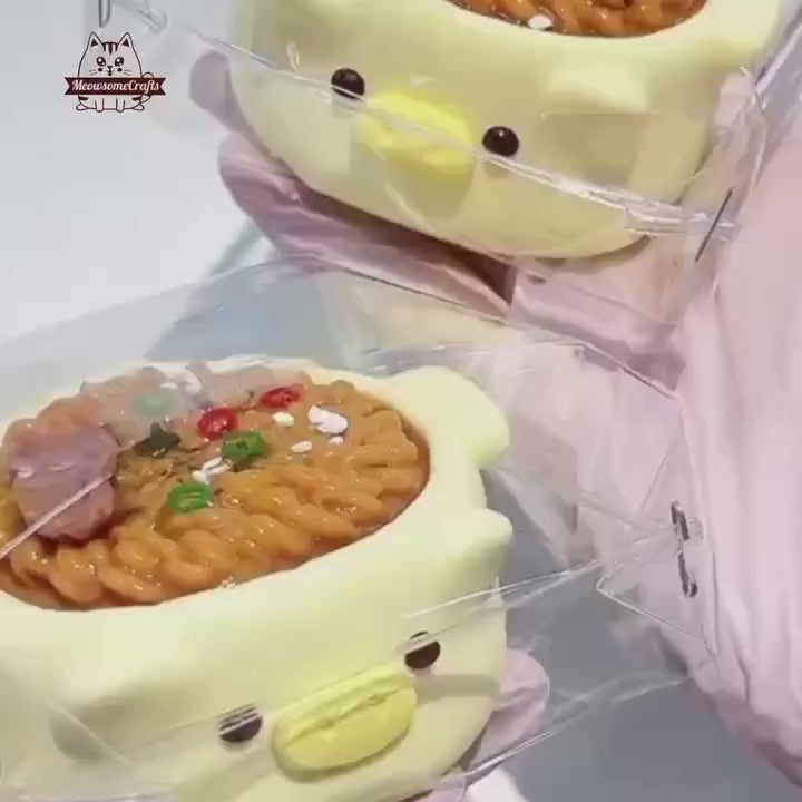 Cute Bowl Beef Noodles Food Taba Squishy Squeezable Anxiety Stress Relief Sensory Fidget Toy