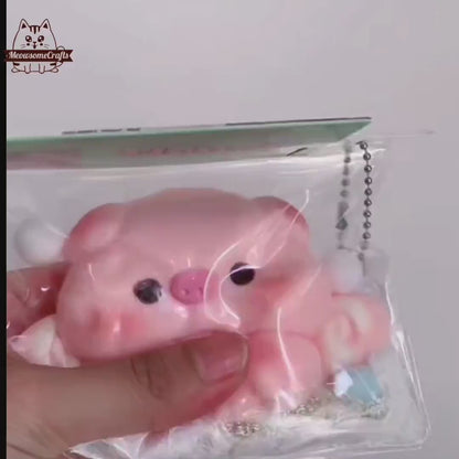 Furry Baby Angel Pig Squishy Squeezable Anxiety Stress Relief Sensory Fidget Toy