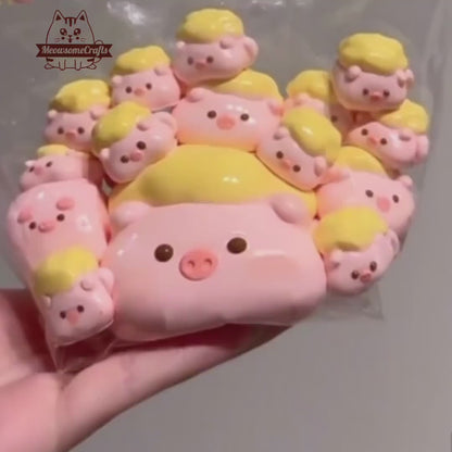 Handmade Soft Pig Taba Squishy Squeezable Anxiety Stress Relief Sensory Fidget Toy