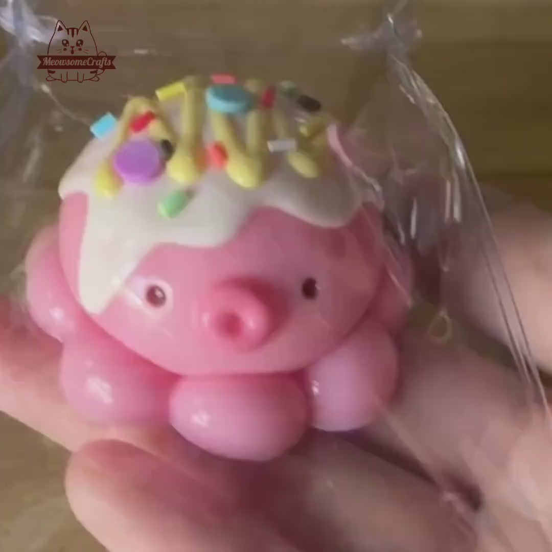 Kawaii  Octopus Squishy Keychain Squeezable Anxiety Stress Relief Sensory Fidget Toys