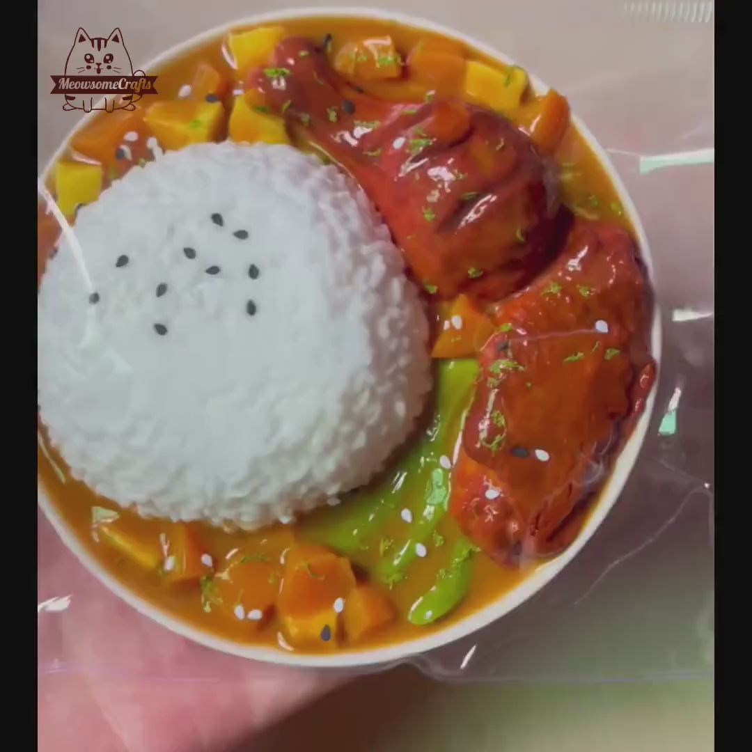 Food Squishy Curry Chicken Leg Rice Taba Squishy Squeezable Anxiety Stress Relief Sensory  Fidget Toy