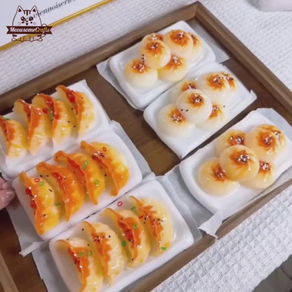 Fried Dumplings Buns Food Taba Squishy Squeezable Anxiety Stress Relief Sensory Fidget Toy